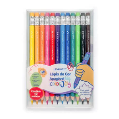 Lápis de Cor Jumbo 12 Cores Apagável Color Joy - 1 Estojo