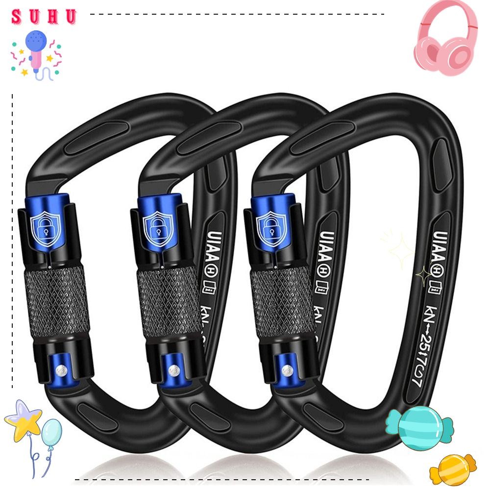 Mosquetão De Segurança SUHU , Chaveiro Profissional Em Forma De D 25KN , Ferramenta Externa Com Trava Mestre De Alumínio em Oferta na Shopee