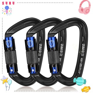 Mosquetão De Segurança SUHU , Chaveiro Profissional Em Forma De D 25KN , Ferramenta Externa Com Trava Mestre De Alumínio em Oferta na Shopee
