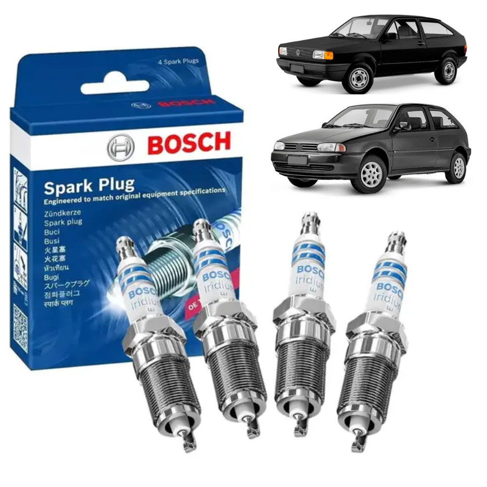 Vela Ignição Volkswagen Gol CLI GL GLI LE MI 1.6 1.8 8V 1993 à 1997 Bosch SP04 F000KE0P04 Super Plus Alta Qualidade 