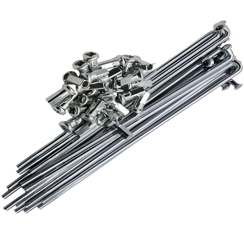 JOGO RAIO DIANTEIRO 4MM CROMADO YBR125/FACTOR125/RD135 DISCO