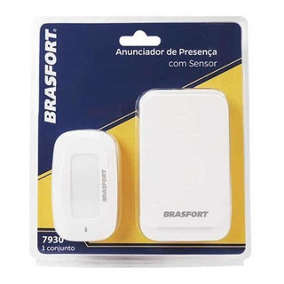 Anunciador de Presença com sensor 52 tons alcance 100 Metros cor Branco BRASFORT em Oferta na Shopee