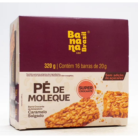 Pe De Moleque Barra Croc/Amendoim Caram/Salgado Z.Acuc.Disp. - Banana Brasil