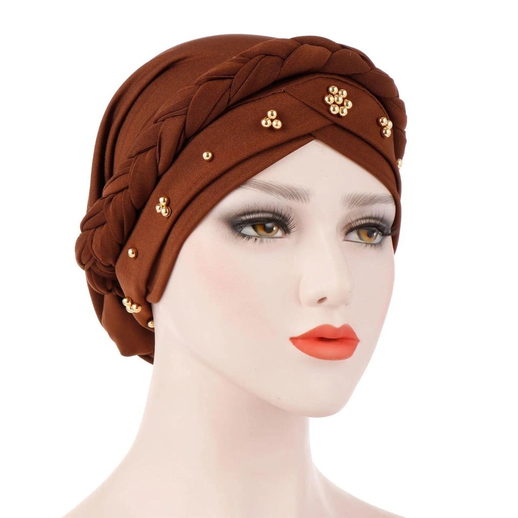 Lady Women Chapéu De Câncer Quimio Capa De Trança Muçulmana Lenço Turban Cabelo Ramadan Perda Moda Árabe