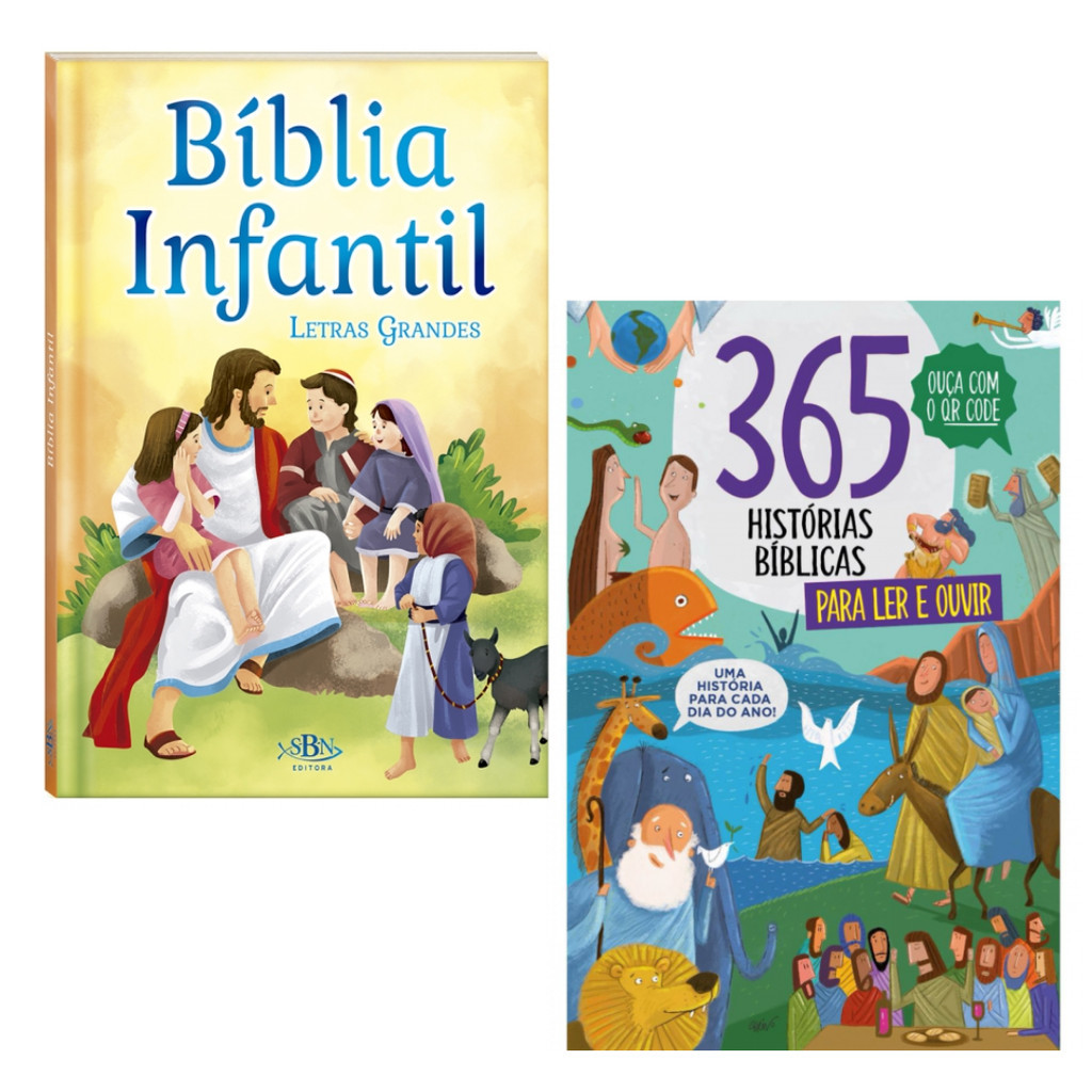 Aprendendo com Fé | Bíblia Infantil + 365 Histórias para Ler e Ouvir