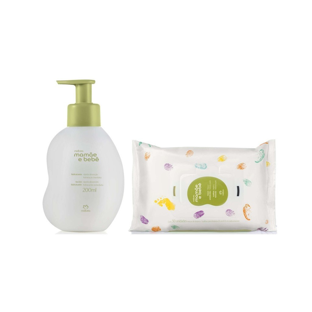 Mamãe e Bebê Loção Hidratante + Lenço c/ Fragrância 50fls - Natura