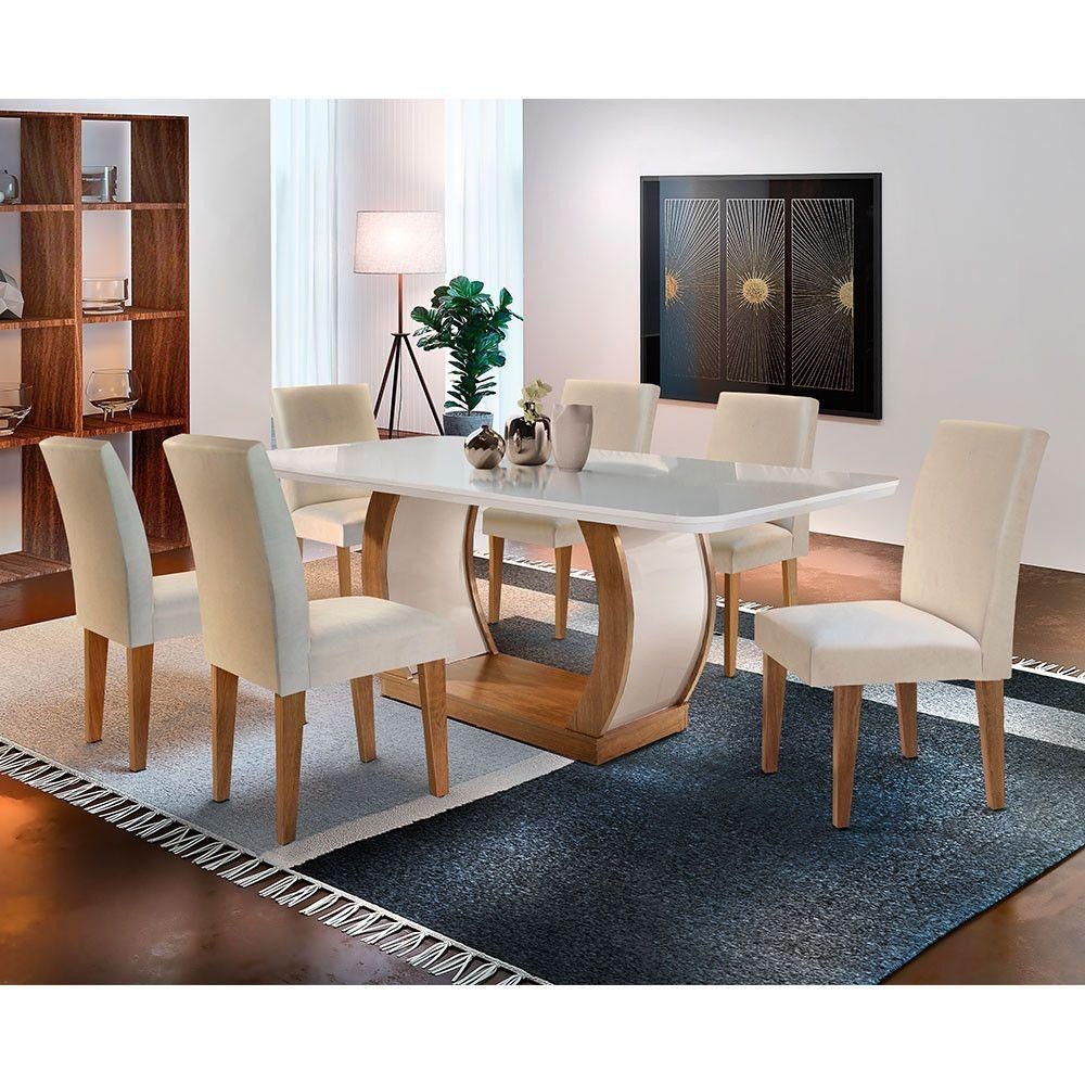 Sala De Jantar Milena 6 Cadeiras Grécia Rufato em Oferta na Shopee