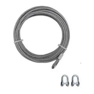 Cabo De Aço Portão Basculante 2,40 Mt - Bitola 3/16 + Clips em Oferta na Shopee