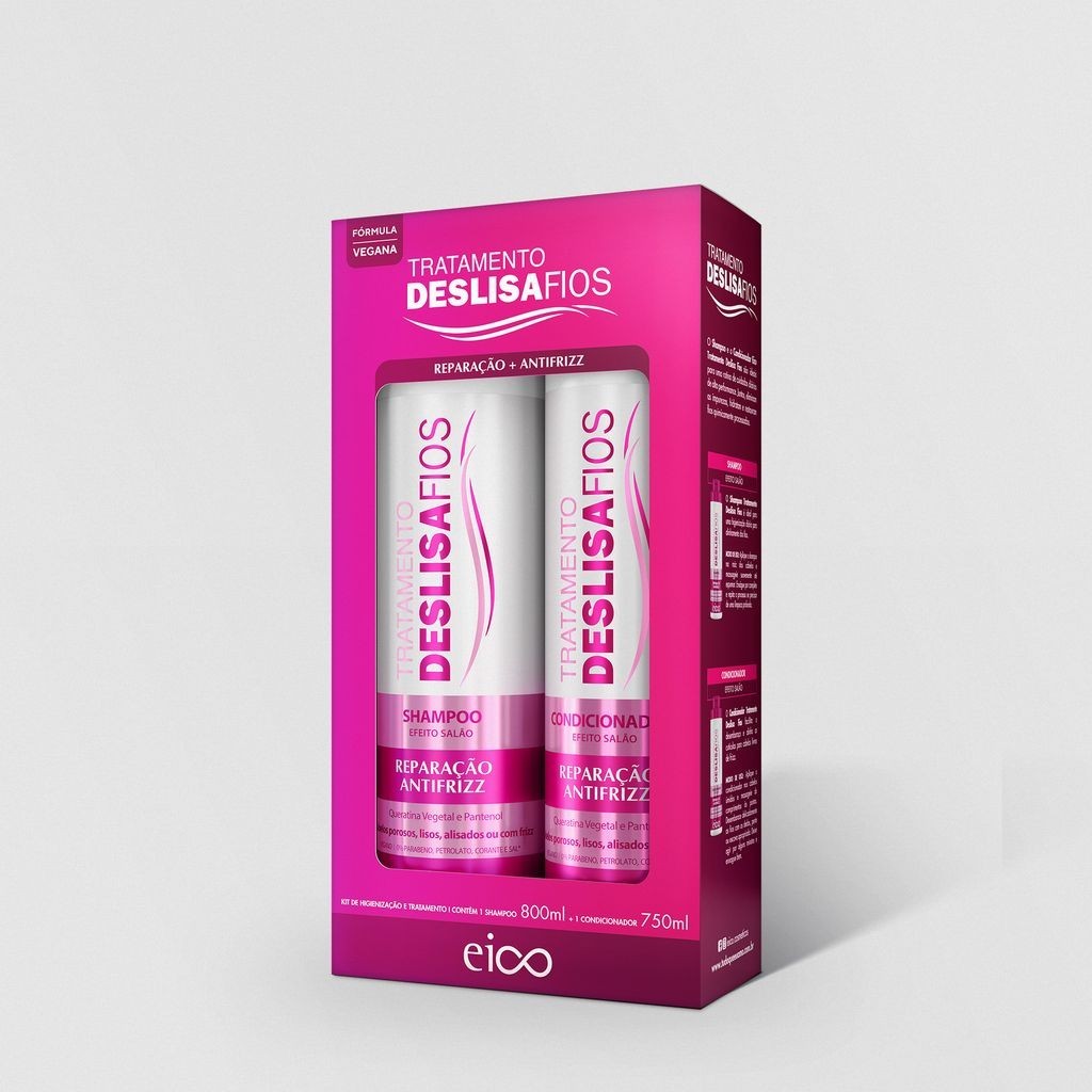 Kit Eico Tratamento Deslisa Fios Shampoo + Condicionador 800ml (2 Produtos)