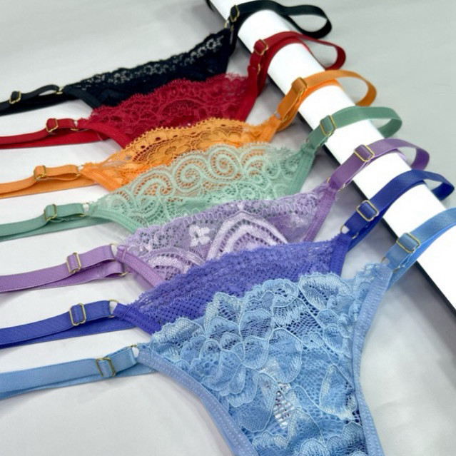 PROMOÇÃO Kit c/10 unidades de calcinha fio dental regulagem lingerie sexy renda luxo revenda em Oferta na Shopee