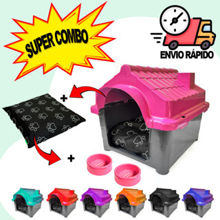 Casa Casinha Pet Cachorro Pequeno N2 Com Caminha Para Cachorro Bebedouro E Comedouro Cachorro em Oferta na Shopee