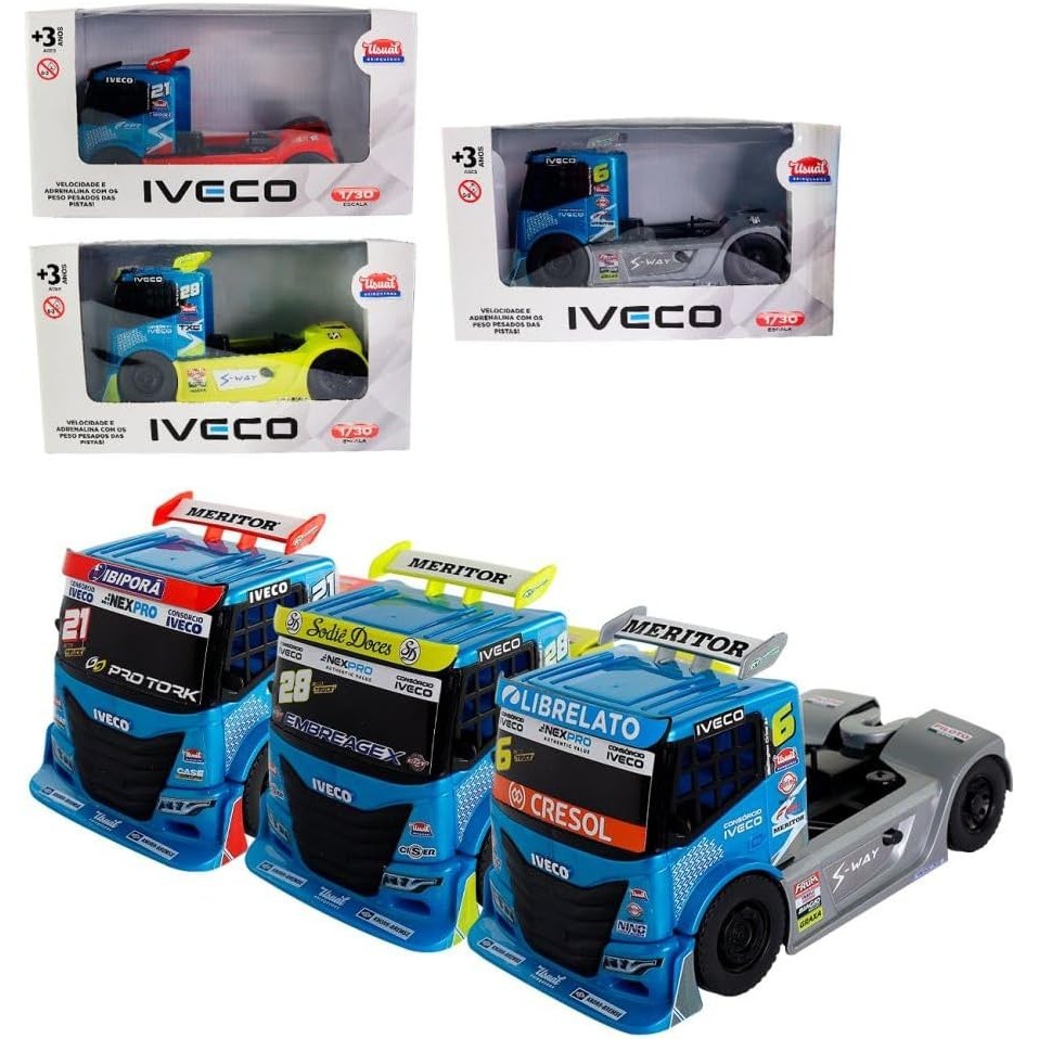 Caminhão de Corrida de brinquedo miniatura Automobilismo 1/30 Sortido Coleção