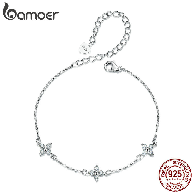 Pulseira De Quatro Folhas De Trevo Moissanita Bamoer 925 Sterling Para Mulheres - Fashion Accessories