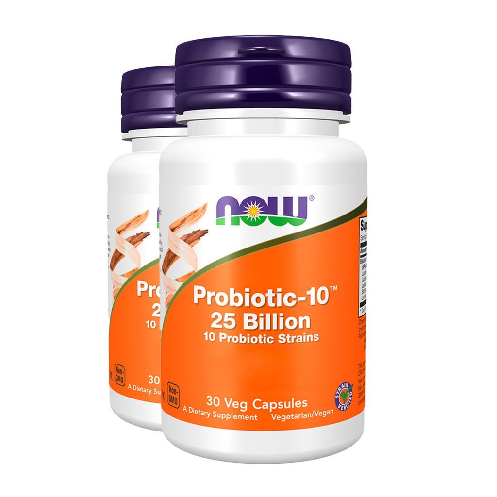 Kit 2x Probiótico-10 25 Bilhões Now Foods 30 Veg Cáps Importado/Made in Usa - Health