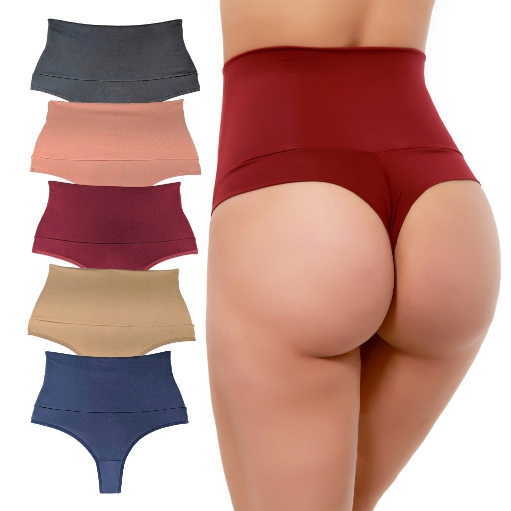 Kit 3 Calcinhas Fio Duplo Segura Barriga Pós Parto Cos Alto