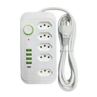 Extensão Filtro De Linha Segurança 5 Tomadas 4 Usb E Usb C Envio Imediato em Oferta na Shopee