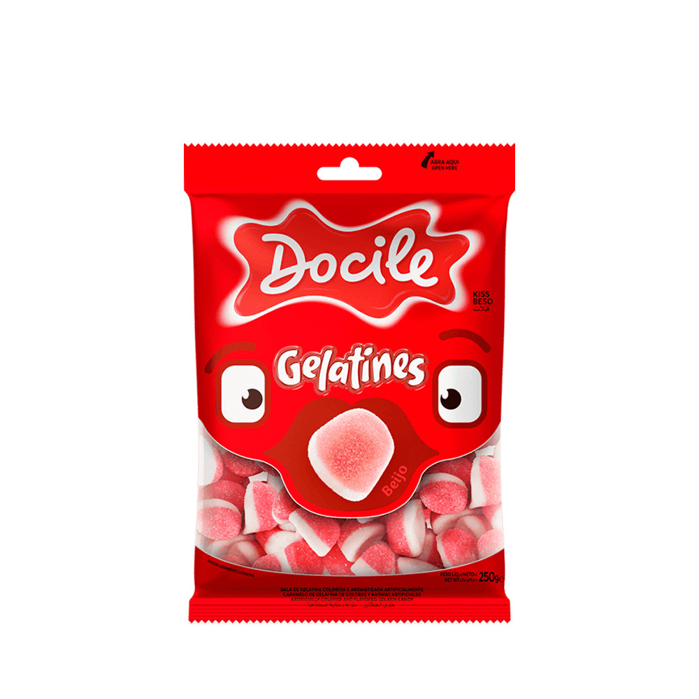Bala de Gelatina Beijo 250g - Docile em Oferta na Shopee