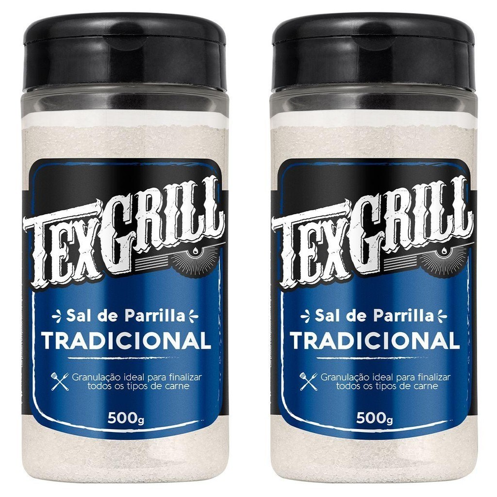 Kit  2 unidades de Sal de Parrilha Tradicional Temprero de Carne, Costelas e Assados Texgrill  500g