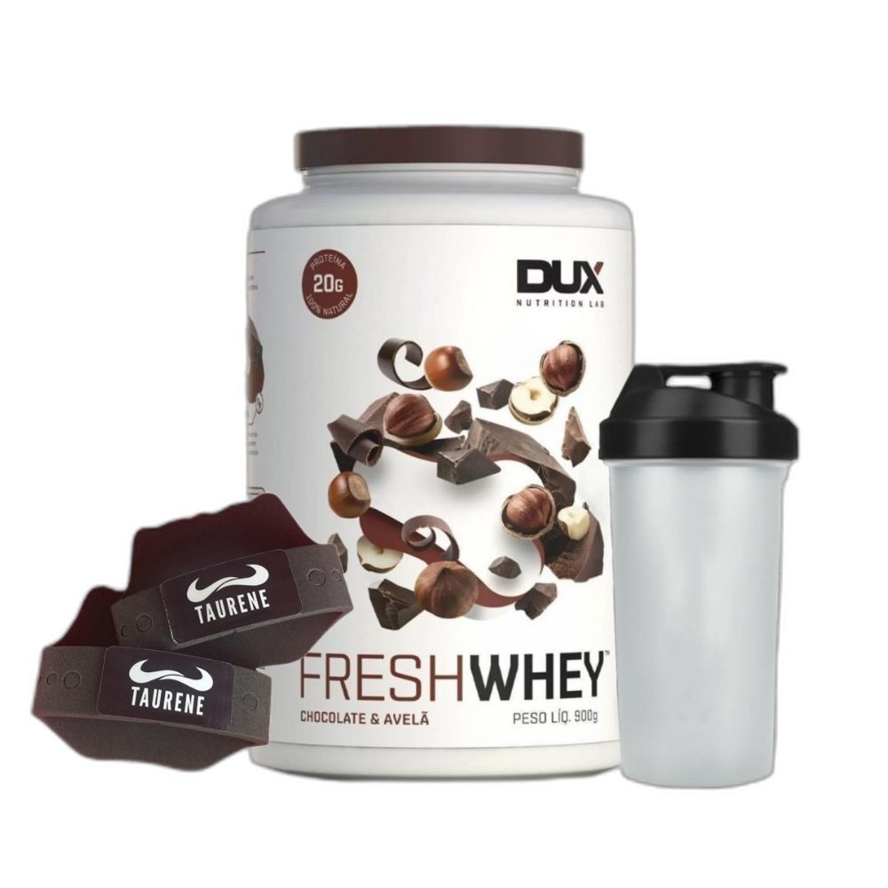 Fresh Whey Isolado Belga 900g Luva Taurene + Brinde - Dux em Oferta na Shopee