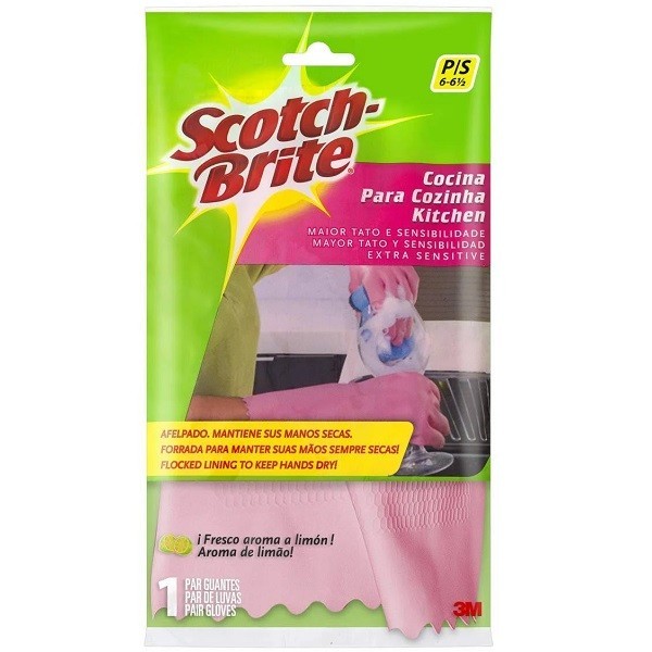 Luva para Cozinha SCOTCH-BRITE TAM P Rosa 3M
