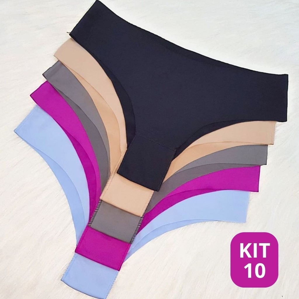 Kit 10 Calcinha Sem Costura Corte A Laser Tanga Não Marca - Roma Laser