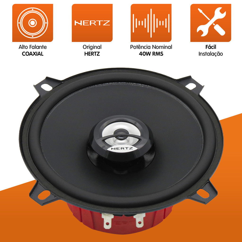 Par Alto Falante Coaxial Hertz DCX 130.3 Coaxial 5" Polegadas 40W RMS Som Qualidade — imagem 2 de 2