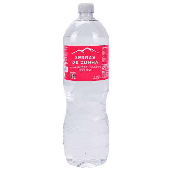 ÁGUA MINERAL SERRAS DE CUNHA COM GÁS 1500ML PACK C/6UNID