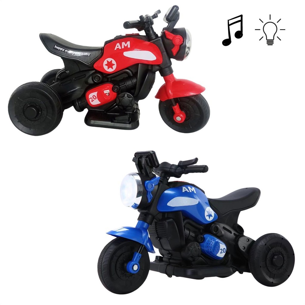 Moto Elétrica Infantil 6v Primeira Moto Luz de Led e Música - Mom & Baby