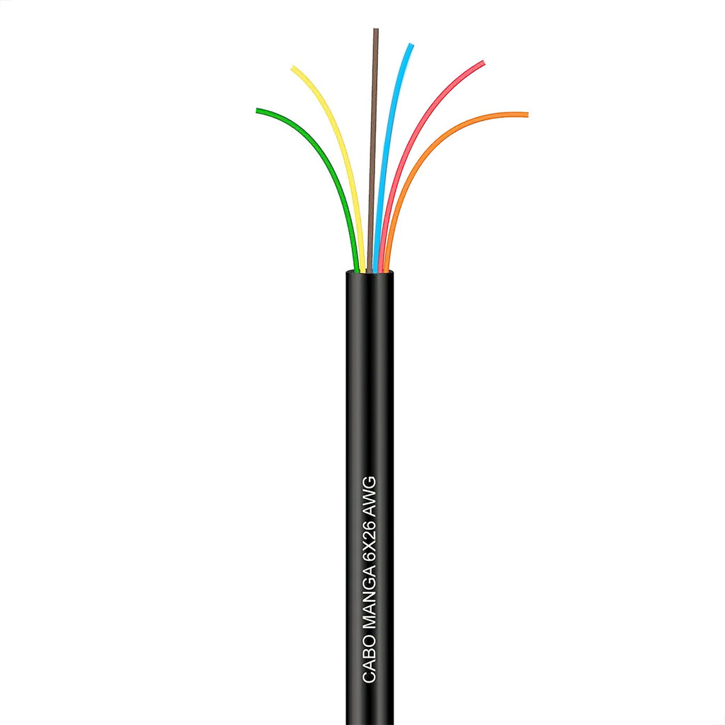 Cabo Manga 6X26 AWG - sem Blindagem
 Preto - 40 Metros
