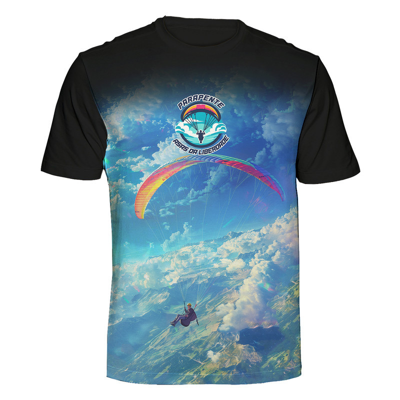 Camiseta Parapente Paraglider Asas da Liberdade Full Print