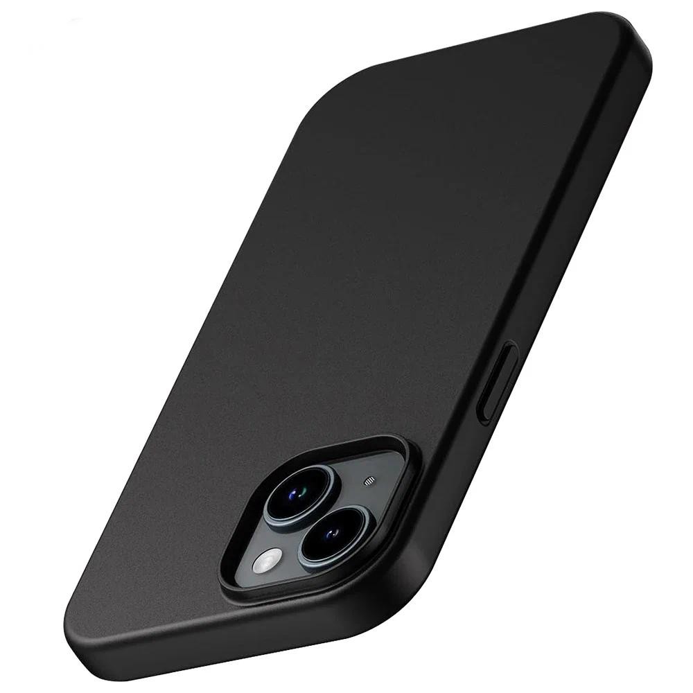 Capa Macia De Silicone Fosco De Luxo Para iPhone 16 15 14 Plus 13 12 Mini 11 Pro XS Max XR SE 2 3 7 8 Preta Ultra Fina E Sólida em Oferta na Shopee