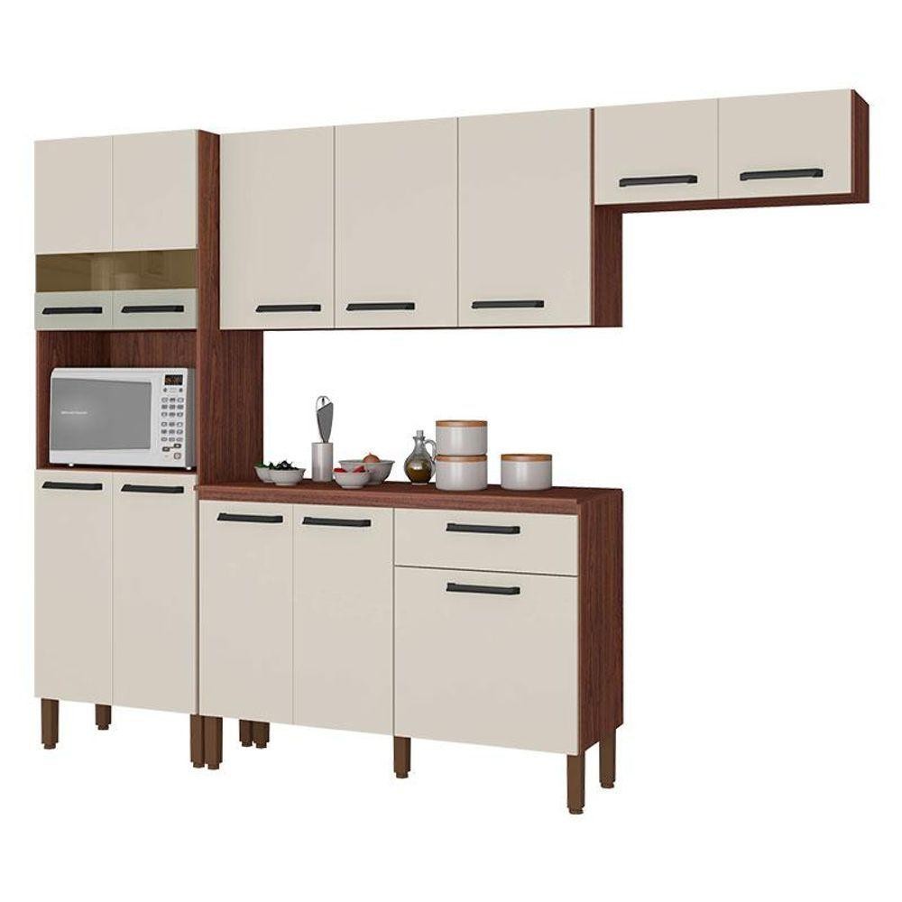 Kit Cozinha Versalhes 4 Peças Nogueira Off White - Kits Paraná em Oferta na Shopee