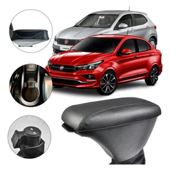 Apoio De Braço Fiat Argo Cronos 2017 A 2025 Couro Preto