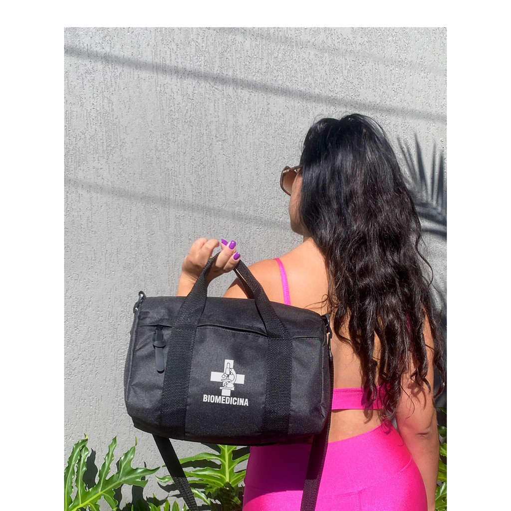 Mala Bicolor BIOMEDICINA Estampada Academia Viagem Fut Esporte Stilo Club