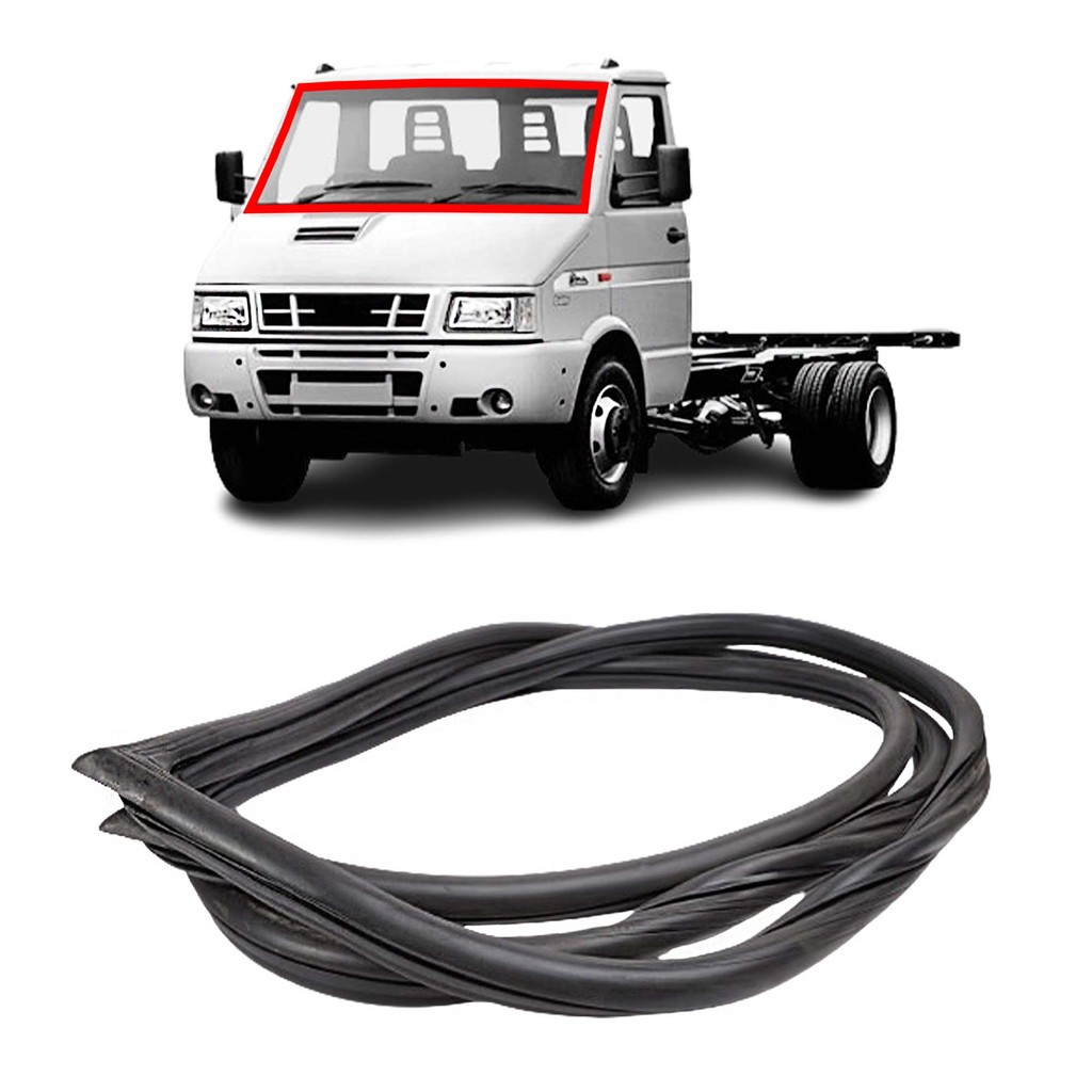 Borracha Guarnição com Canto Vidro Parabrisa Iveco Daily Chassi 1997 a 2007 Borrachauto