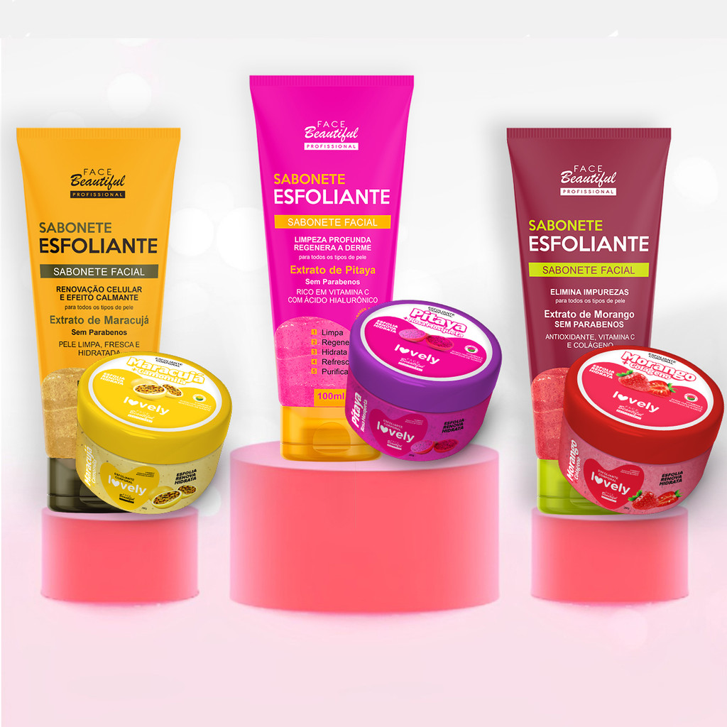 Kit Esfoliante Sabonete Facial Corporal Hidratante  Face Beautiful em Oferta na Shopee