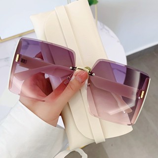 Óculos De Sol Sem Borda UV400 Da Moda Feminina Square Rimless em Oferta na Shopee