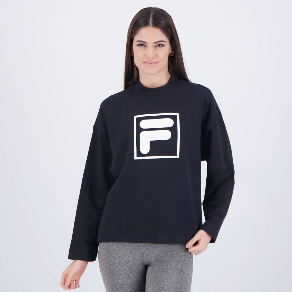 Moletom Fila White F-Box Feminino Preto - Women Clothes