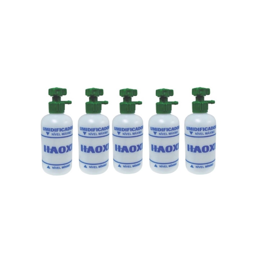 Kit 5 Copo Frasco Umidificador Para Oxigênio 250ml (anvisa)