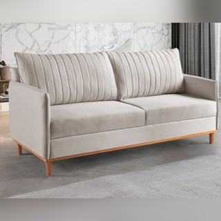 Sofá Fixo 2 Lugares Living Persa Linho Marfim em Oferta na Shopee