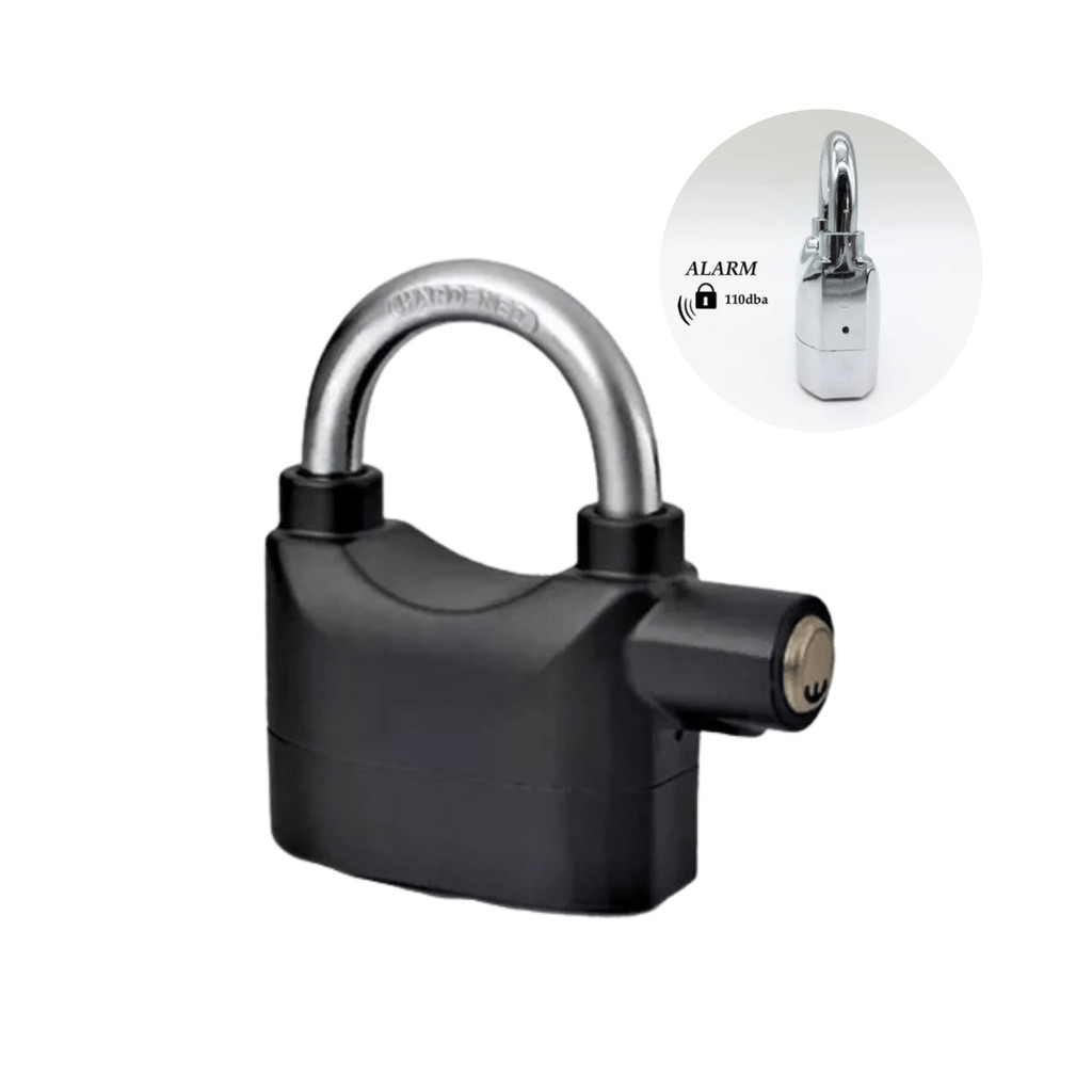 Cadeado Com Chave E Alarme Sonoro Anti-Furto Moto Bicicleta Mala Viagem