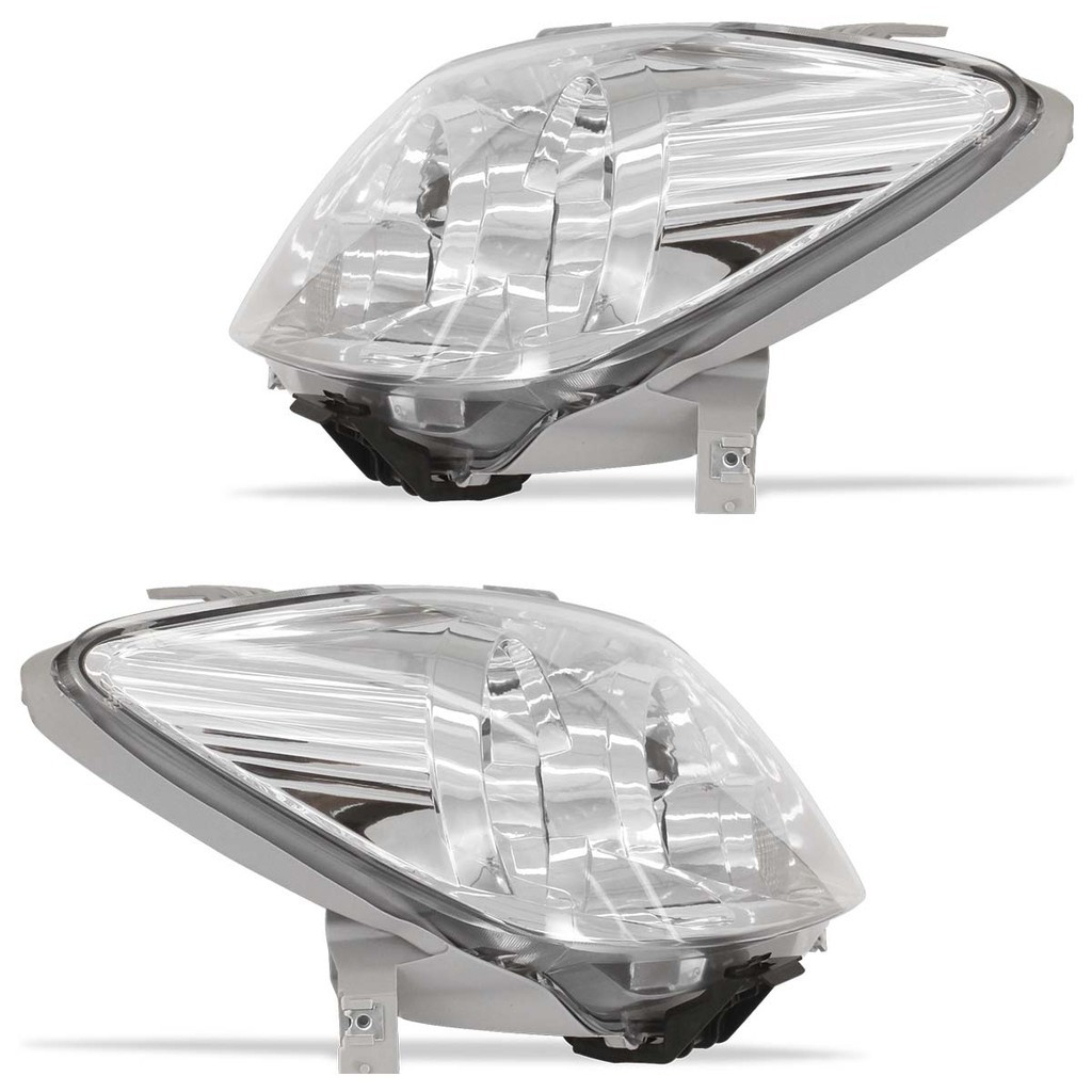 Detalhes do Farol Dianteiro Hilux Sw4 2005 2006 2007 2008 Máscara Cromada Lente Lisa em Acrílico