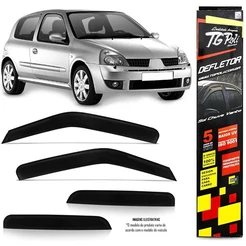 Calha Chuva Defletor TG Poli Renault Clio Hatch e Sedan 2000 a 2016 - 4 Portas