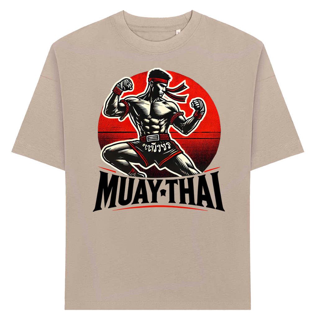Camiseta Estampada Oversized Streetwear Unissex 100% Algodão Muay Thai Artes Marciais 3D