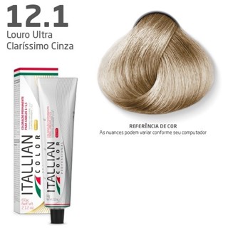 Coloração Itallian Color LOURO ULTRA CLARÍSSIMO CINZA 12.1 60g em Oferta na Shopee