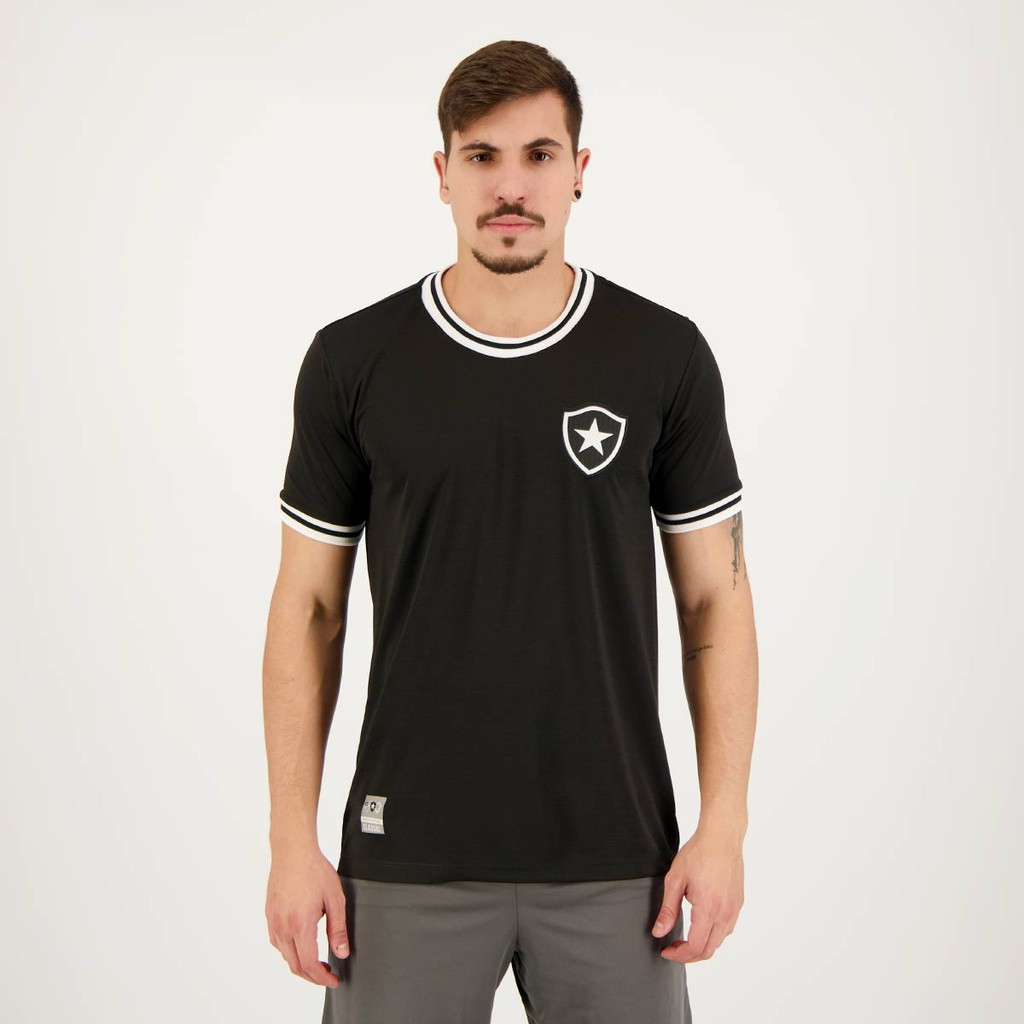 Camiseta Jacquard Botafogo Escudo Preta em Oferta na Shopee