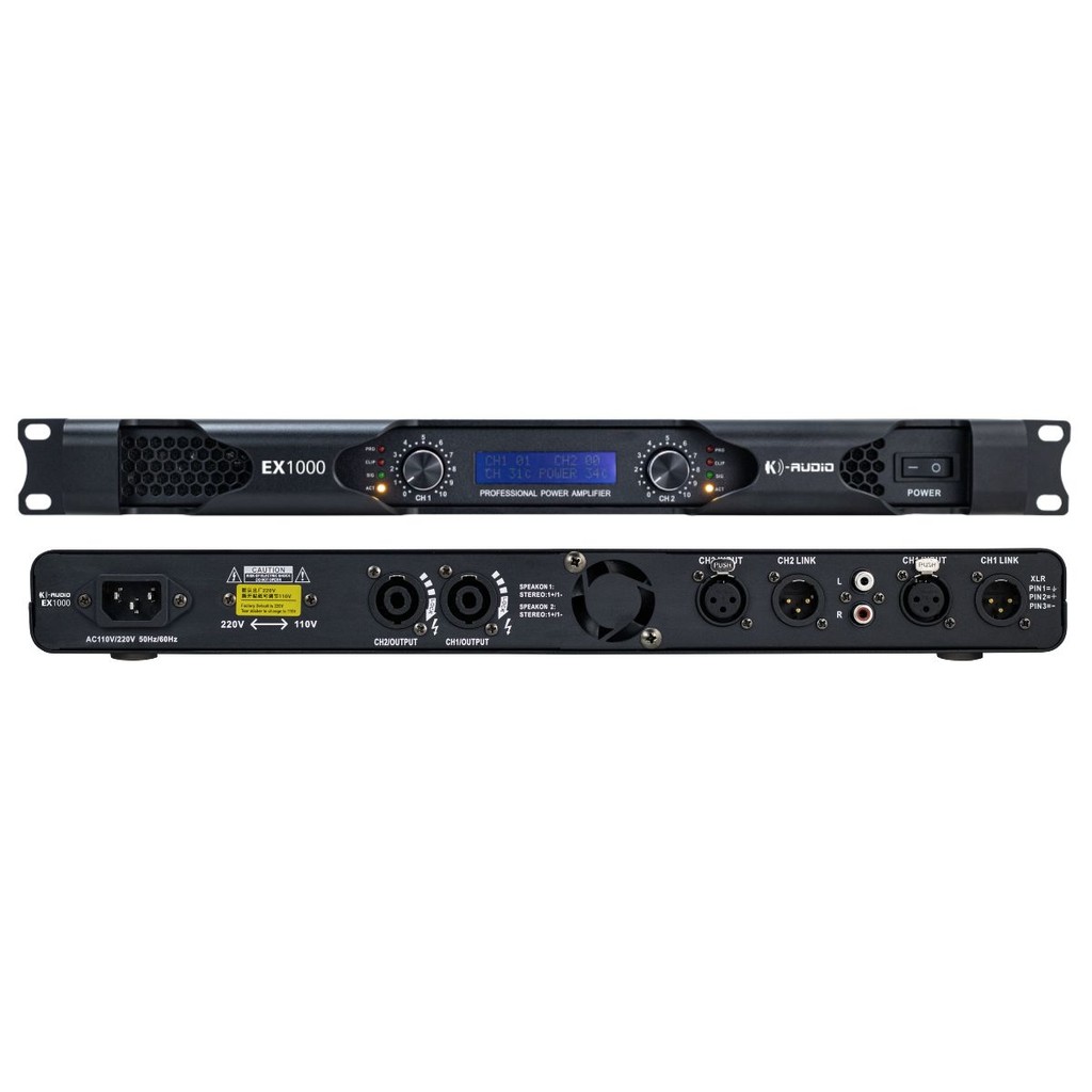 Amplificador De Potência K-Audio EX1000 1000W RMS