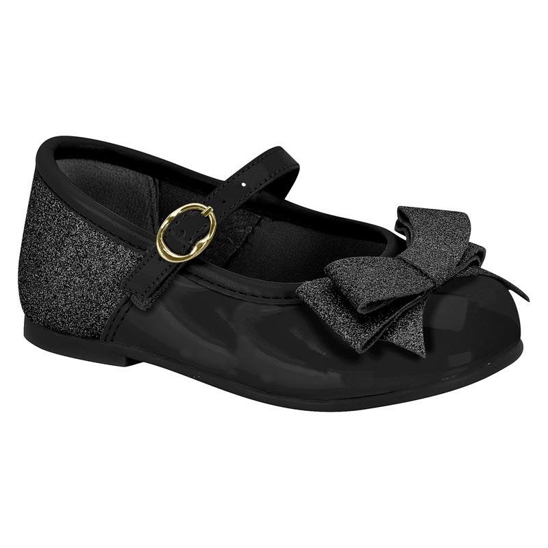 Sapatilha Infantil Molekinha Menina Laço Preta 2106.1043 100% Original com Nota Fiscal e Garantia