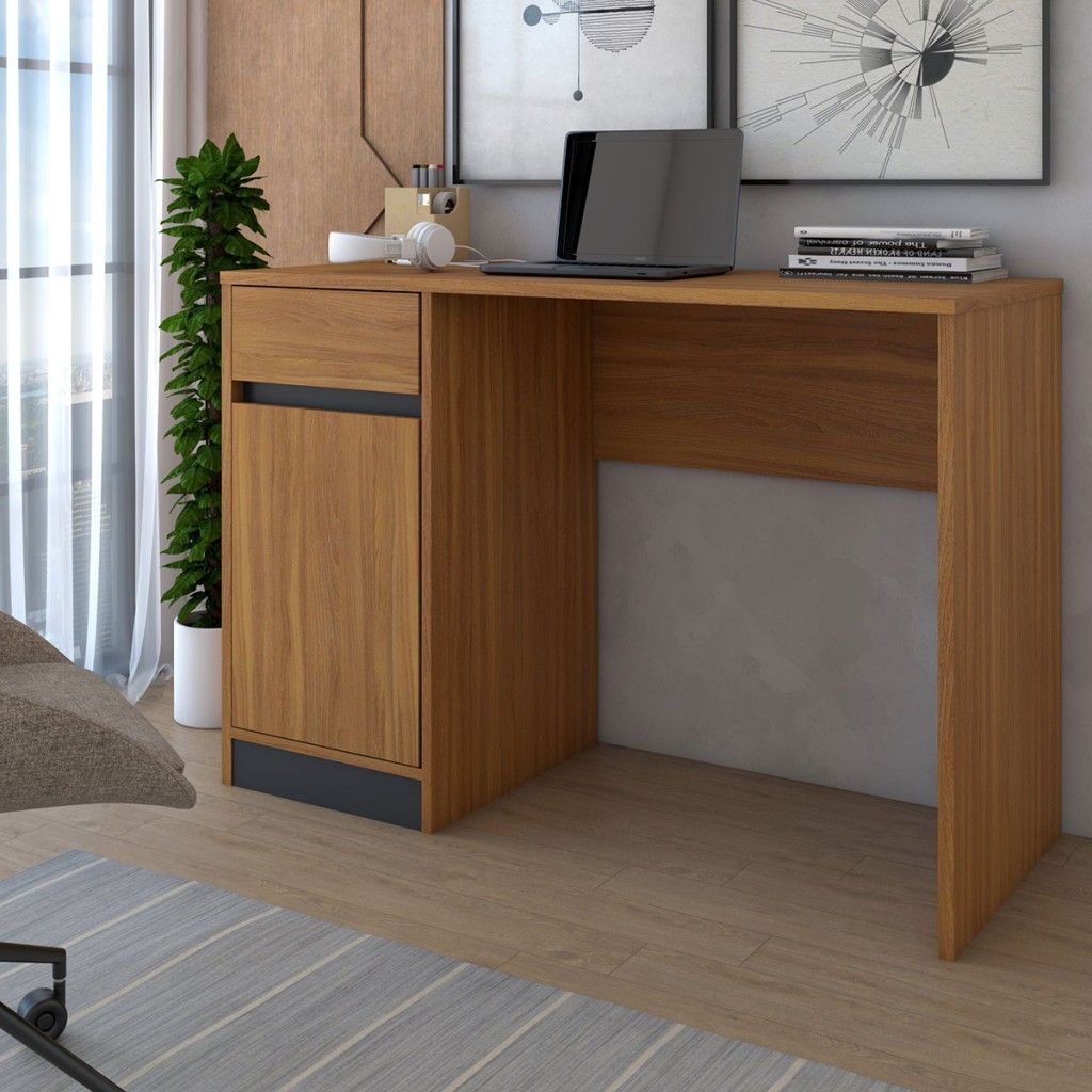 Mesa Escrivaninha Loft 1 Porta 1 Gaveta em Oferta na Shopee