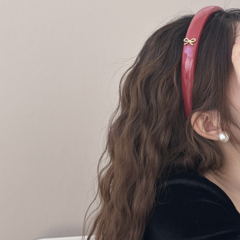 Feliz Ano Novo Vermelho Alta Esponja Hairbands Bandana Headwear Elegante Senhora — imagem 2 de 2
